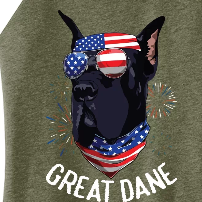 Patriotic Great Dane 4th Of July USA Funny Great Dane Women’s Perfect Tri Rocker Tank