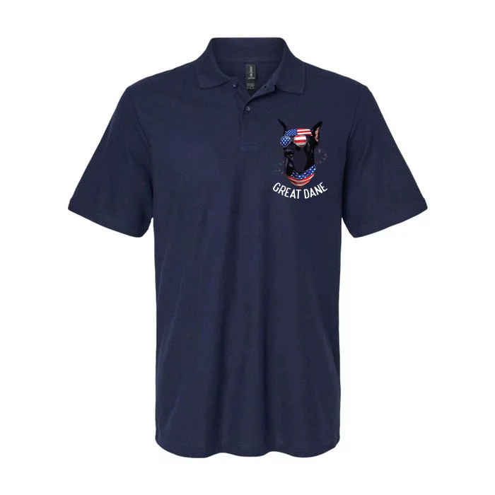 Patriotic Great Dane 4th Of July USA Funny Great Dane Softstyle Adult Sport Polo