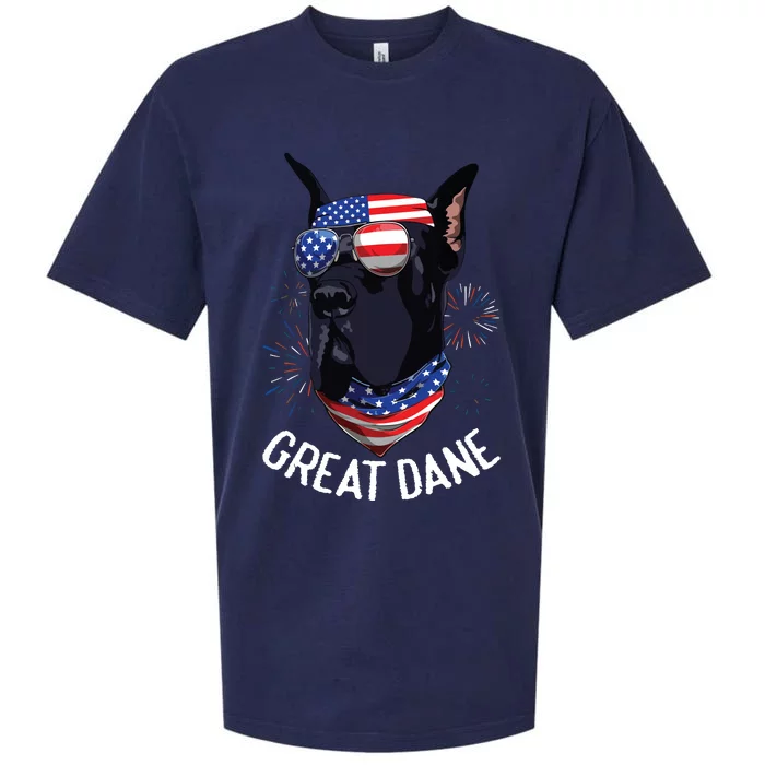 Patriotic Great Dane 4th Of July USA Funny Great Dane Sueded Cloud Jersey T-Shirt