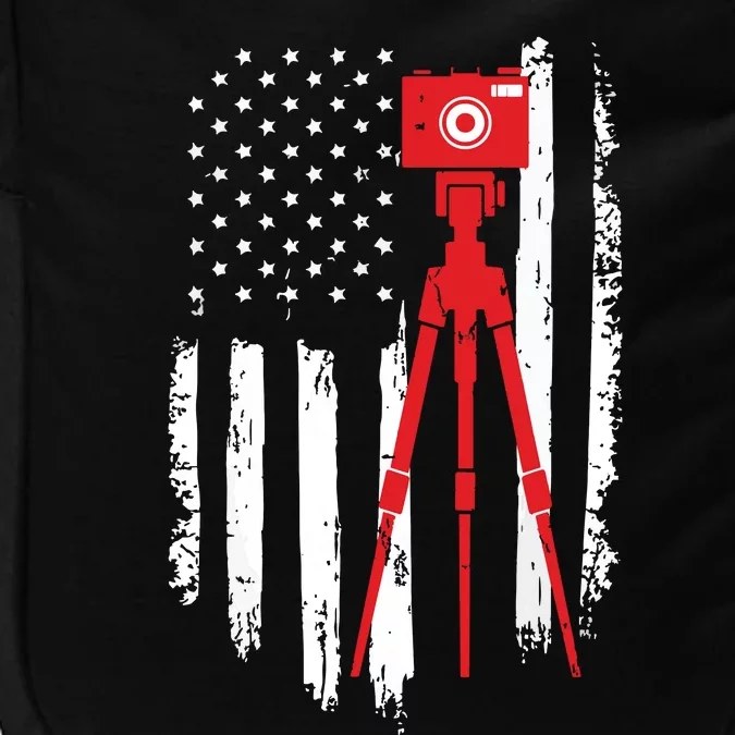 Photographer Gift Distressed American Flag Photographer Impact Tech Backpack