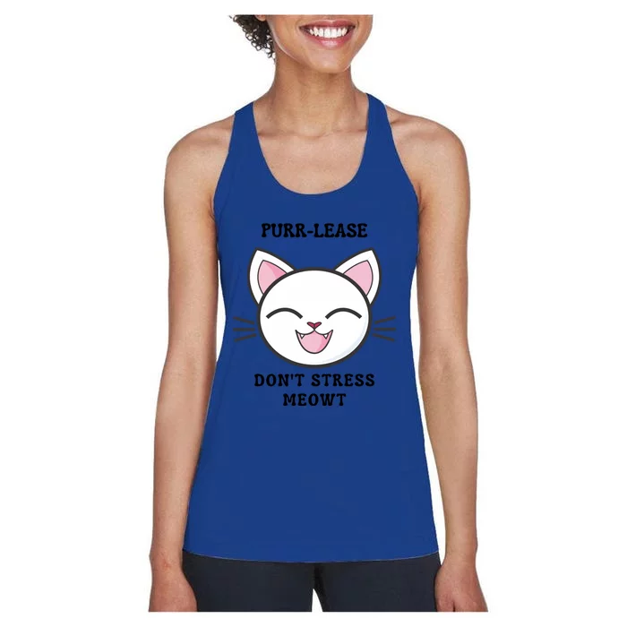 Purrcute Giftlease Dont Stress Meowt Gift Women's Racerback Tank