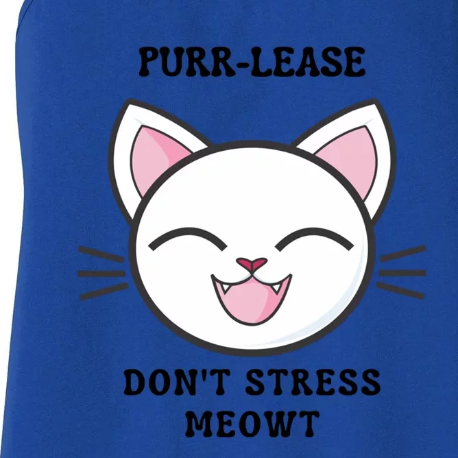 Purrcute Giftlease Dont Stress Meowt Gift Women's Racerback Tank