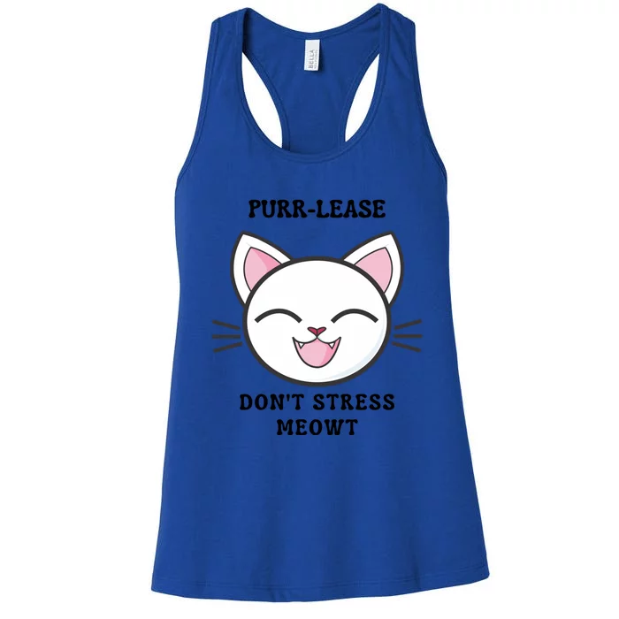 Purrcute Giftlease Dont Stress Meowt Gift Women's Racerback Tank