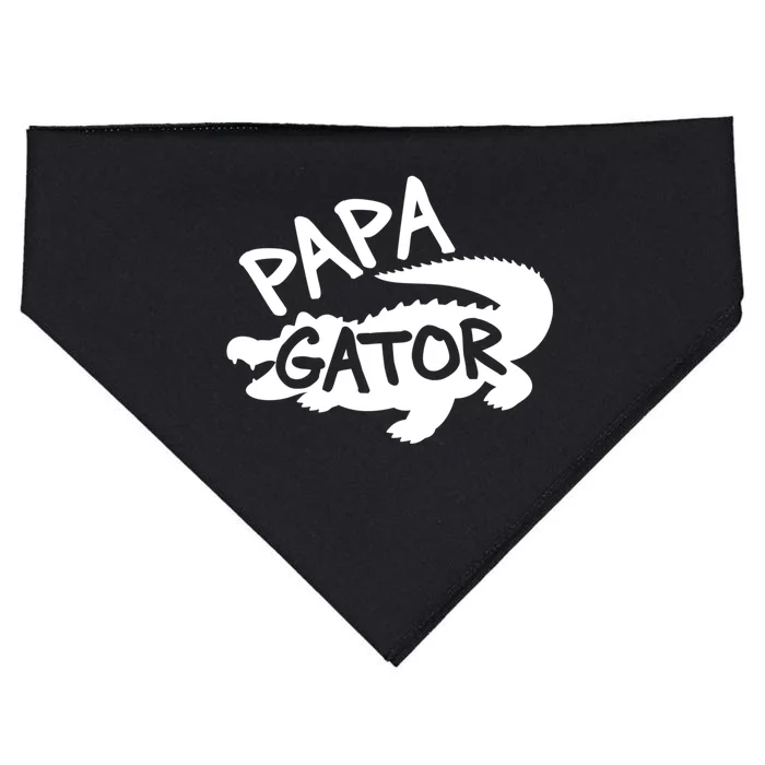 Papa Gator Dad Fathers Day Alligator Daddy Crocodile Cool Gift USA-Made Doggie Bandana