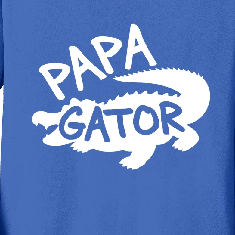 Papa Gator Dad Fathers Day Alligator Daddy Crocodile Cool Gift Kids Long Sleeve Shirt