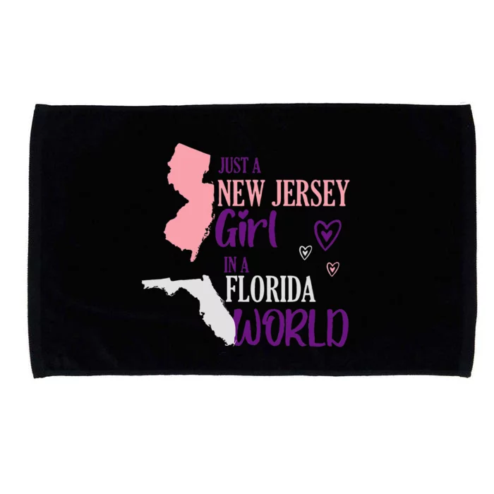 Proud Girl Design Just A New Jersey Girl In A Florida World Microfiber Hand Towel