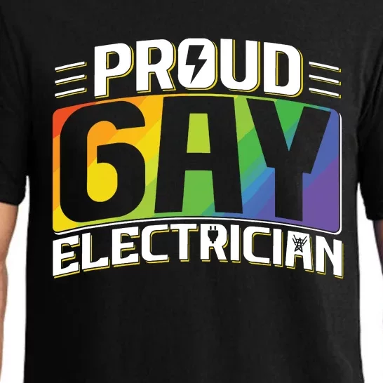 Proud Gay Electrician Lgbt Electrical Lineman Rainbow Pride Pajama Set