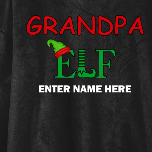 Personalize Grandpa Elf Custom Family Matching Christmas Hooded Wearable Blanket