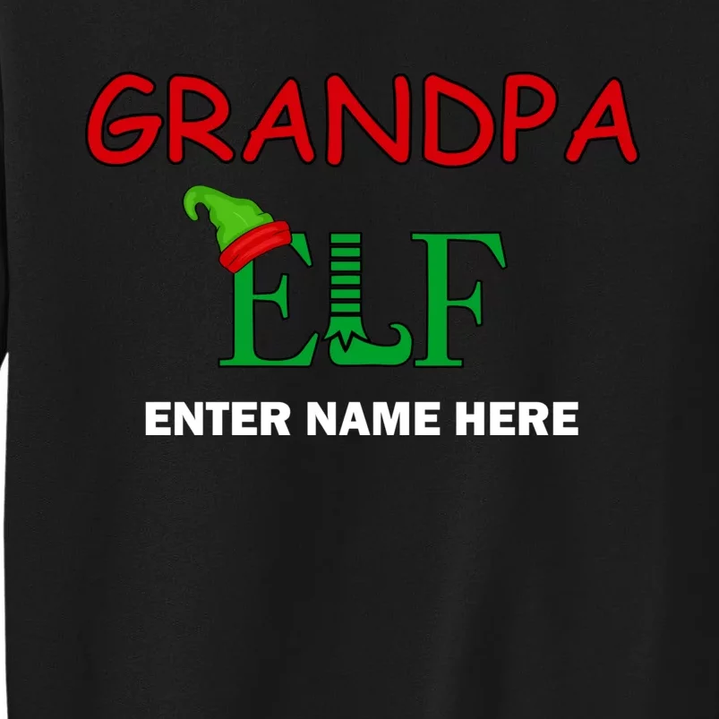 Personalize Grandpa Elf Custom Family Matching Christmas Tall Sweatshirt