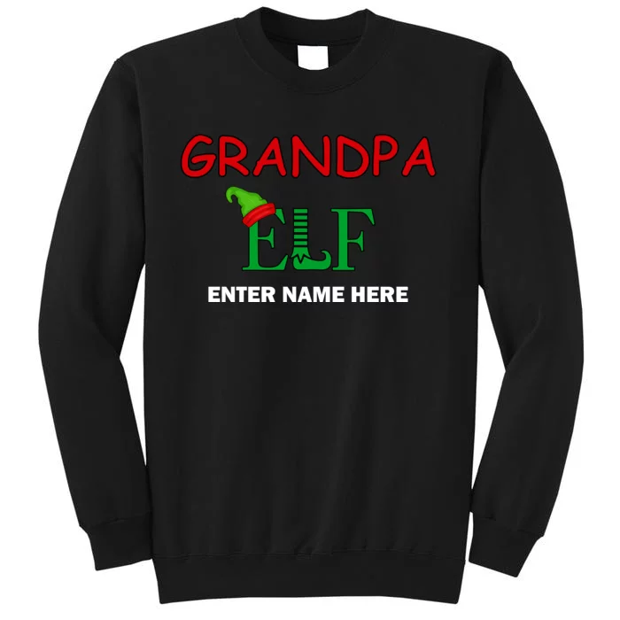 Personalize Grandpa Elf Custom Family Matching Christmas Tall Sweatshirt