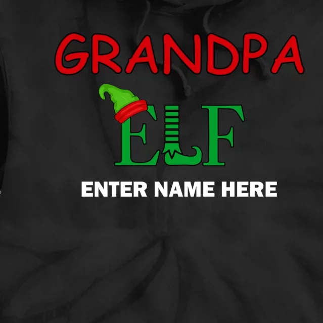 Personalize Grandpa Elf Custom Family Matching Christmas Tie Dye Hoodie