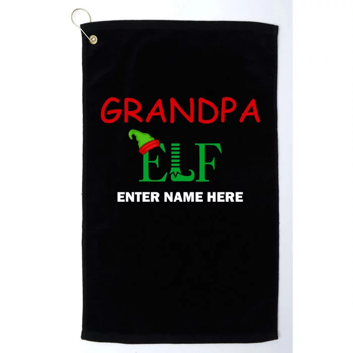 Personalize Grandpa Elf Custom Family Matching Christmas Platinum Collection Golf Towel