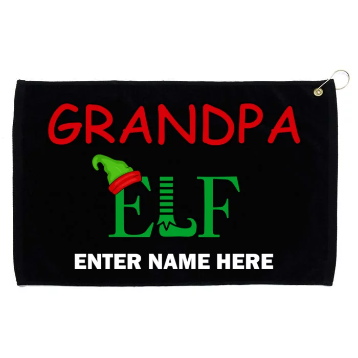 Personalize Grandpa Elf Custom Family Matching Christmas Grommeted Golf Towel