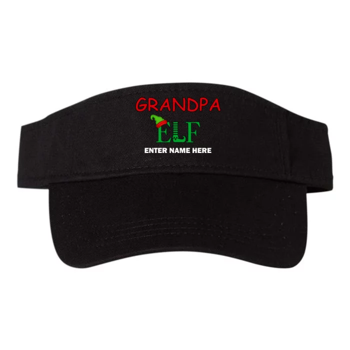 Personalize Grandpa Elf Custom Family Matching Christmas Valucap Bio-Washed Visor