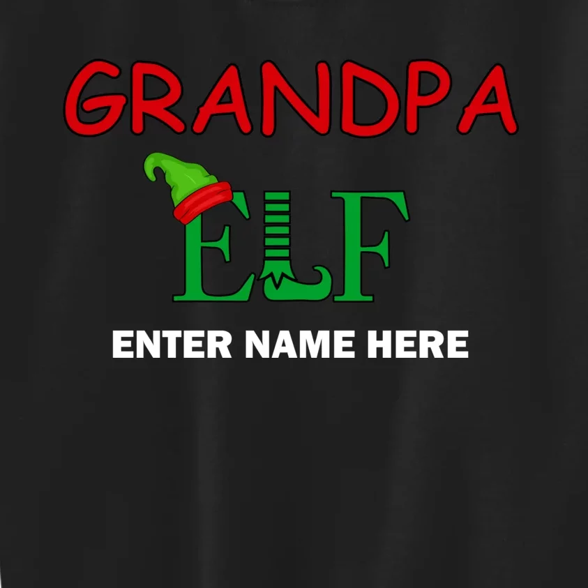 Personalize Grandpa Elf Custom Family Matching Christmas Kids Sweatshirt