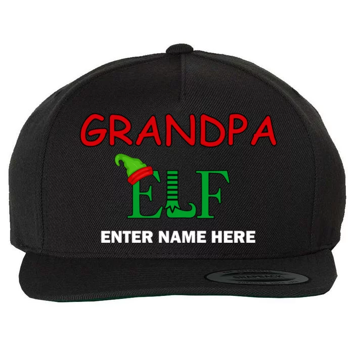 Personalize Grandpa Elf Custom Family Matching Christmas Wool Snapback Cap