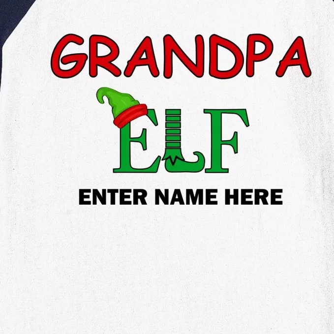 Personalize Grandpa Elf Custom Family Matching Christmas Baseball Sleeve Shirt