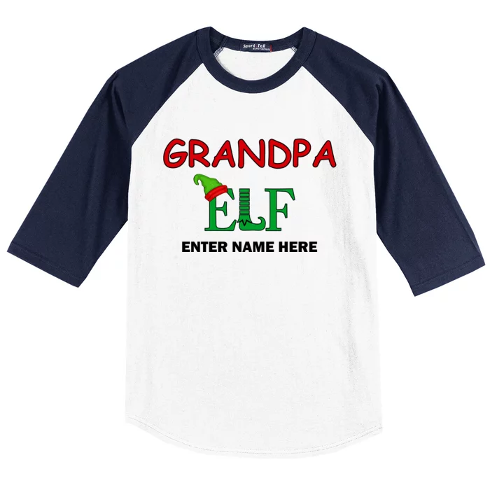 Personalize Grandpa Elf Custom Family Matching Christmas Baseball Sleeve Shirt