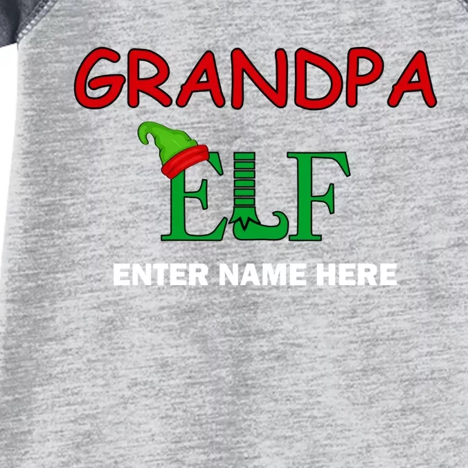 Personalize Grandpa Elf Custom Family Matching Christmas Infant Baby Jersey Bodysuit