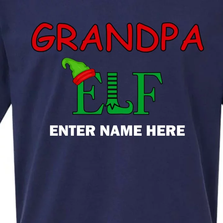 Personalize Grandpa Elf Custom Family Matching Christmas Sueded Cloud Jersey T-Shirt