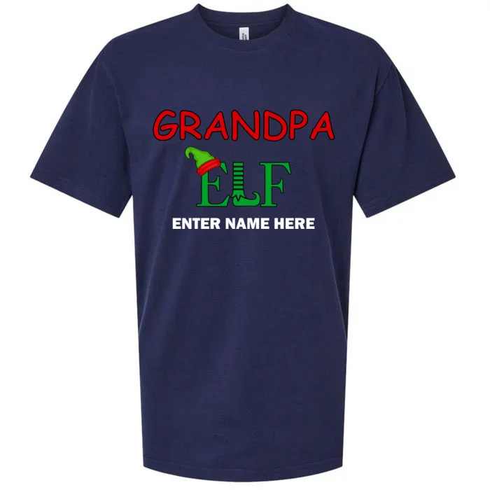 Personalize Grandpa Elf Custom Family Matching Christmas Sueded Cloud Jersey T-Shirt