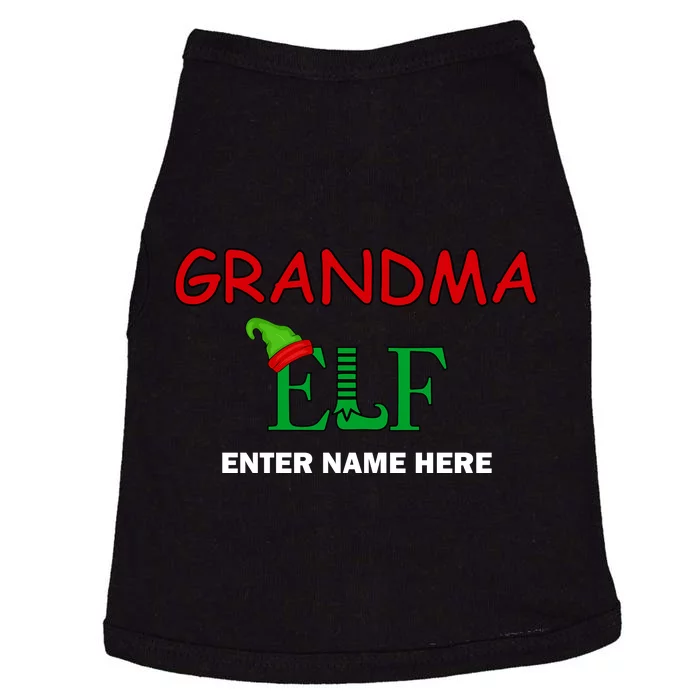 Personalize Grandma Elf Custom Family Matching Christmas Doggie Tank