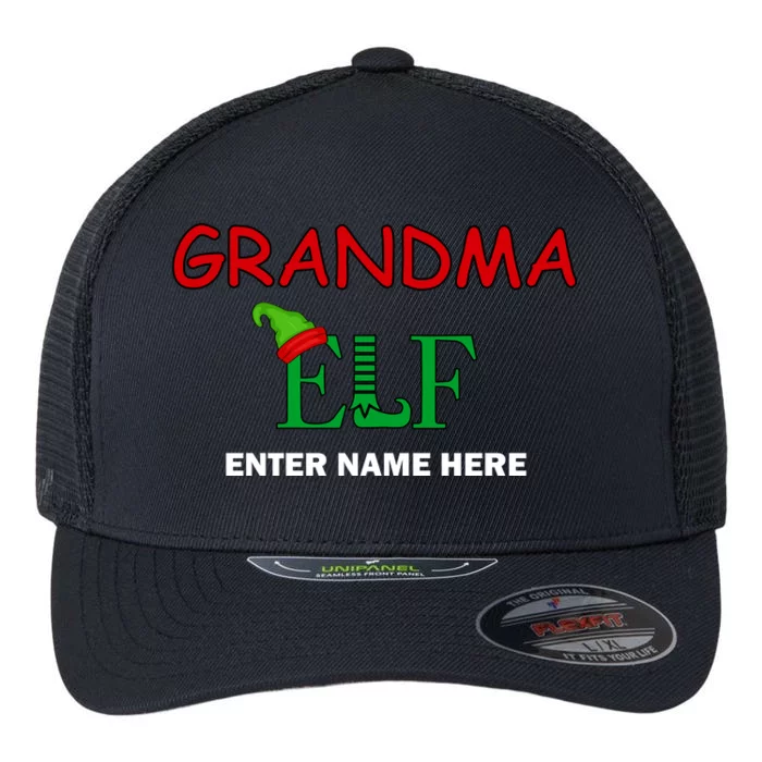 Personalize Grandma Elf Custom Family Matching Christmas Flexfit Unipanel Trucker Cap