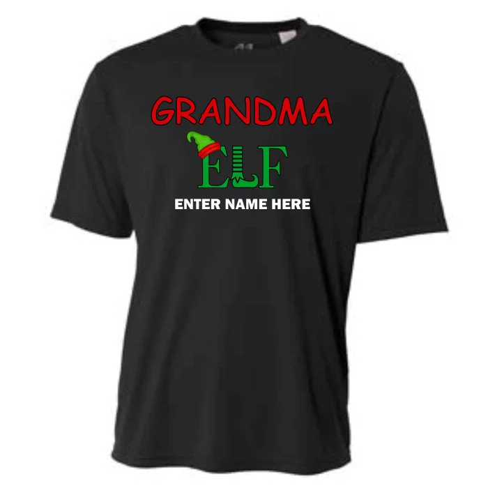 Personalize Grandma Elf Custom Family Matching Christmas Cooling Performance Crew T-Shirt