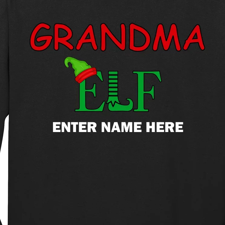 Personalize Grandma Elf Custom Family Matching Christmas Long Sleeve Shirt