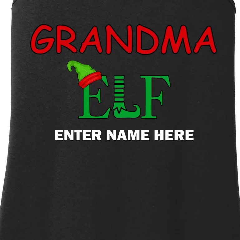 Personalize Grandma Elf Custom Family Matching Christmas Ladies Essential Tank