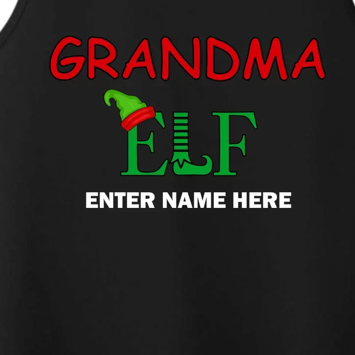 Personalize Grandma Elf Custom Family Matching Christmas Performance Tank