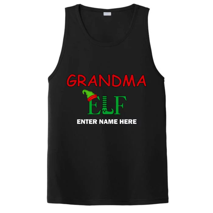 Personalize Grandma Elf Custom Family Matching Christmas Performance Tank