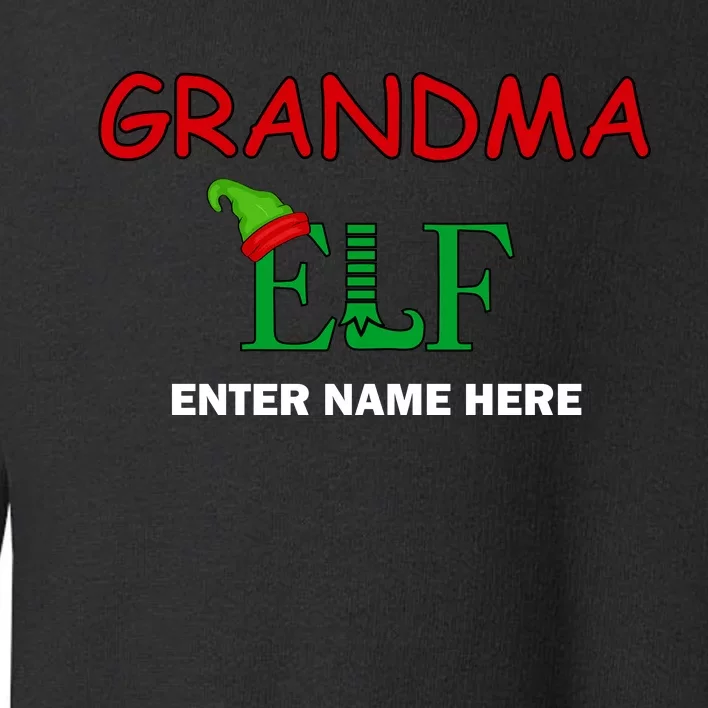 Personalize Grandma Elf Custom Family Matching Christmas Toddler Sweatshirt