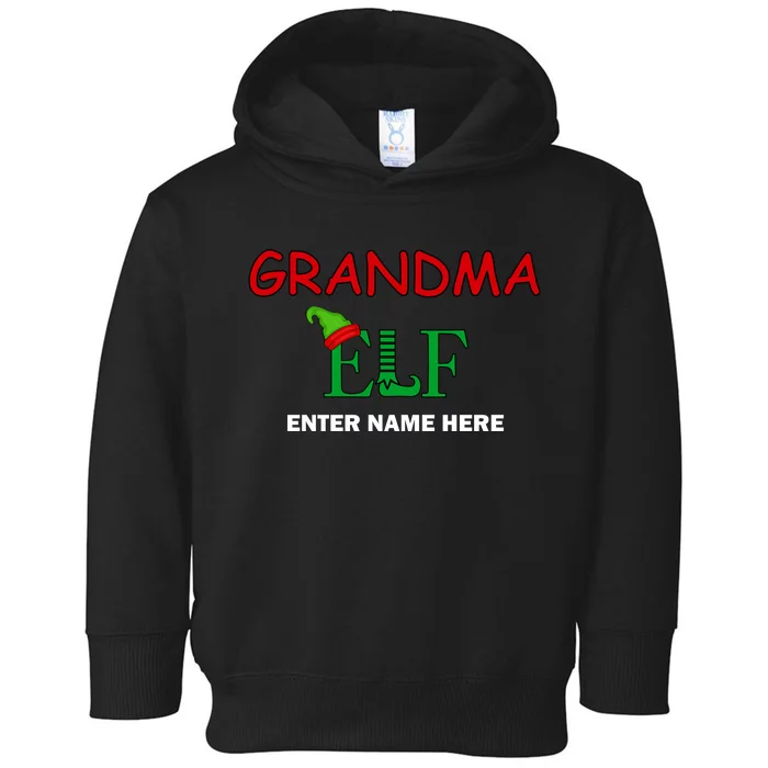 Personalize Grandma Elf Custom Family Matching Christmas Toddler Hoodie