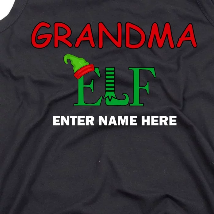 Personalize Grandma Elf Custom Family Matching Christmas Tank Top