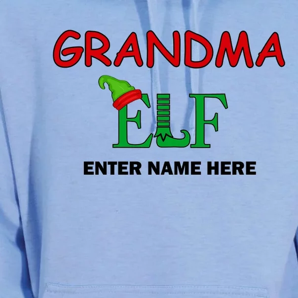 Personalize Grandma Elf Custom Family Matching Christmas Unisex Surf Hoodie