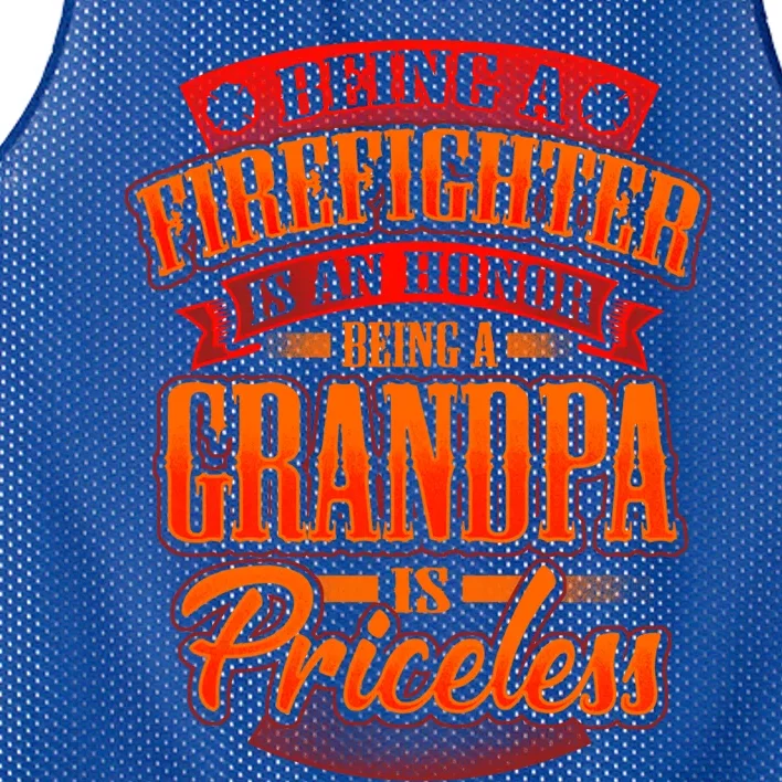 Proud Grandfather Firefighter Grandpa Quote Fire Saying Gift Mesh Reversible Basketball Jersey Tank