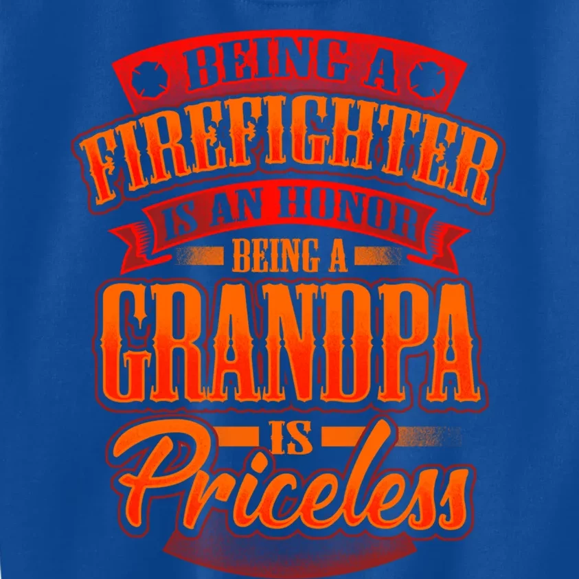 Proud Grandfather Firefighter Grandpa Quote Fire Saying Gift Kids Sweatshirt