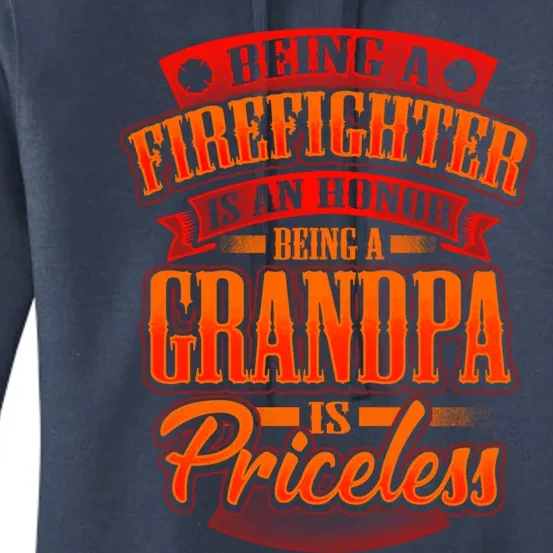 Proud Grandfather Firefighter Grandpa Quote Fire Saying Gift Women's Pullover Hoodie