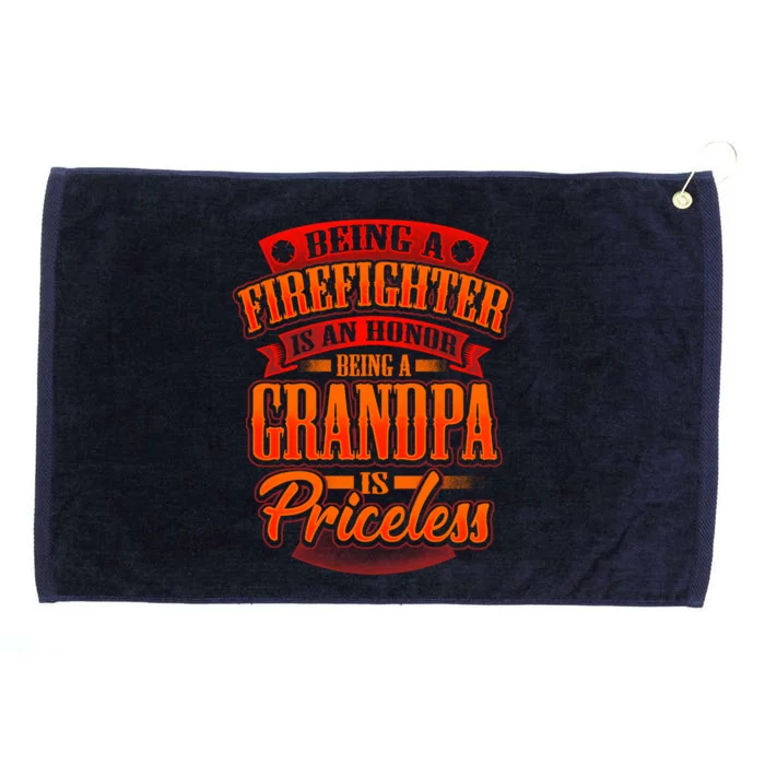 Proud Grandfather Firefighter Grandpa Quote Fire Saying Gift Grommeted Golf Towel