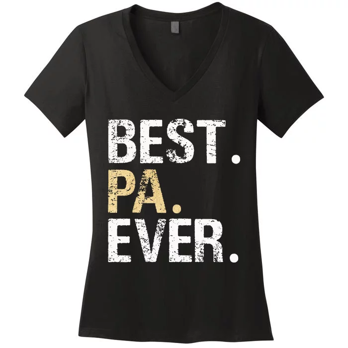 Pa Gift From Granddaughter Grandson Best Pa Women's V-Neck T-Shirt