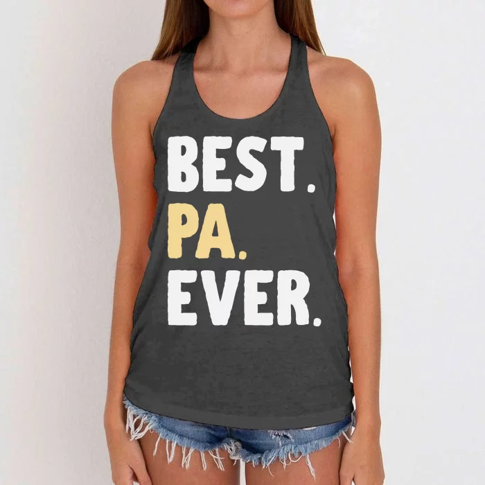 Pa Gift From Granddaughter Grandson Best Pa Ever Women's Knotted Racerback Tank