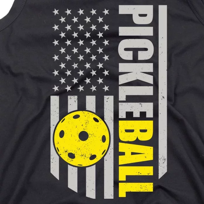 Pickleball Gift_American Flag Pickleball Paddle Tank Top