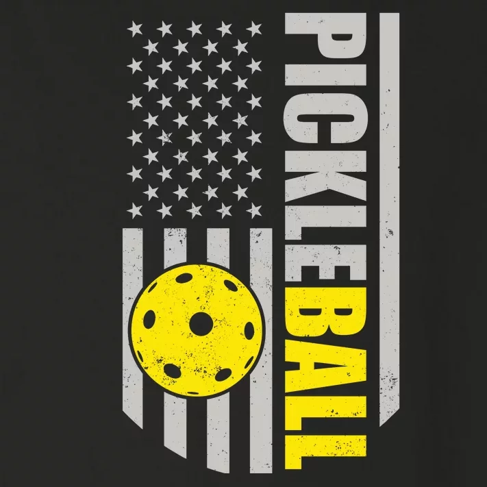 Pickleball Gift_American Flag Pickleball Paddle Toddler Long Sleeve Shirt