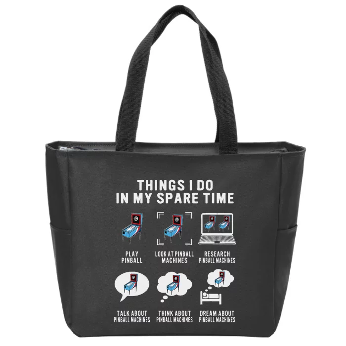 Pinball Gamer Fun Zip Tote Bag