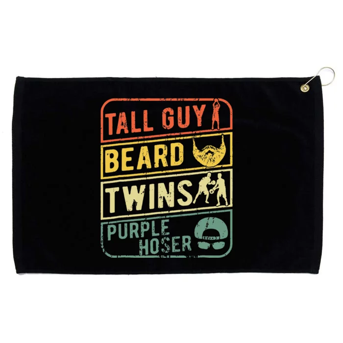 Perfect Gift For Dudetall Guy Beard Twins Purple Hoser Grommeted Golf Towel