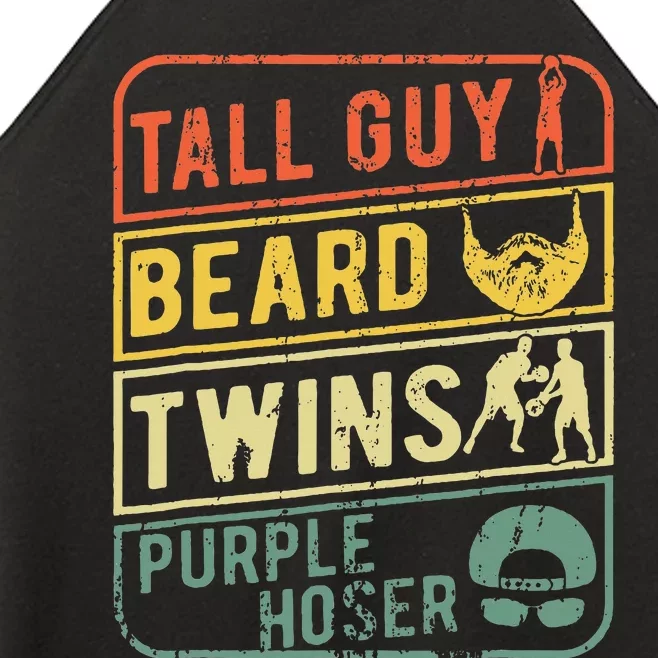 Perfect Gift For Dudetall Guy Beard Twins Purple Hoser Women’s Perfect Tri Rocker Tank