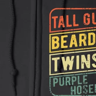 Perfect Gift For Dudetall Guy Beard Twins Purple Hoser Full Zip Hoodie