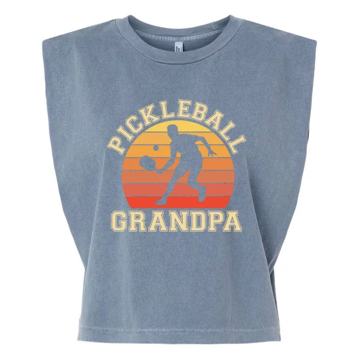 Pickleball Grandpa Funny Love Pickleball Player Grandfather Gift Garment-Dyed Women's Muscle Tee