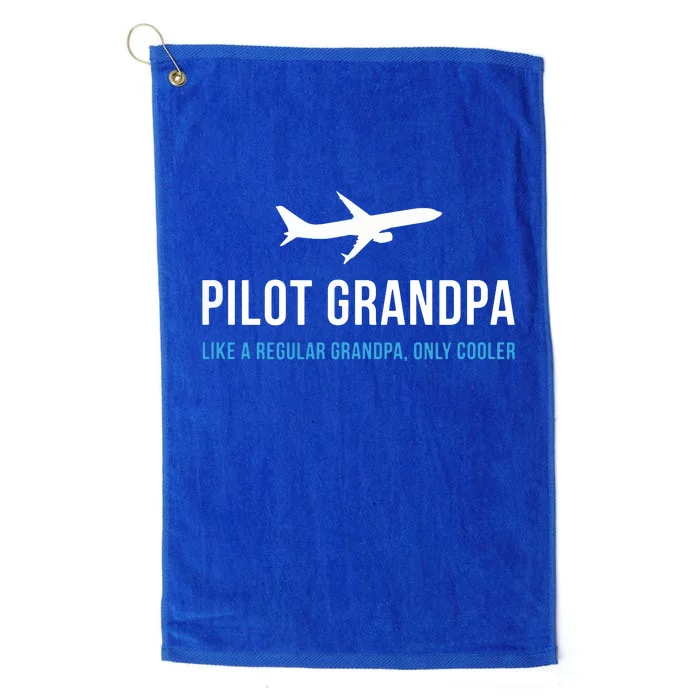 Pilot Grandpa Funny Cute Airplane Aviation Gift Platinum Collection Golf Towel